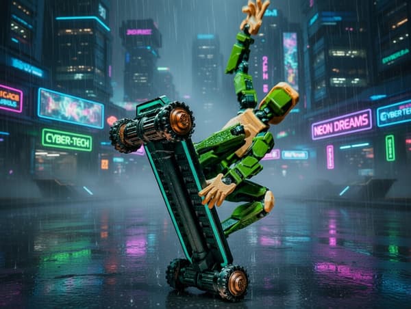 3D figurine – Articulated figure on a hoverboard: Dummy 13