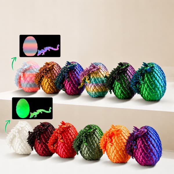 12 3D-PRINTED DRAGON EGGS WITH DRAGONS – MOVING POND GIFT SET