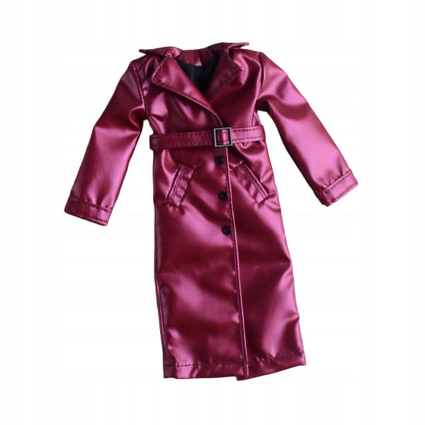 Miniature coat Action figure Trench coat with long sleeves Open front, violet