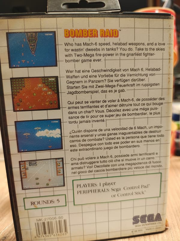 Bomber Raid game for the Sega Master System – SklepRetroWWA