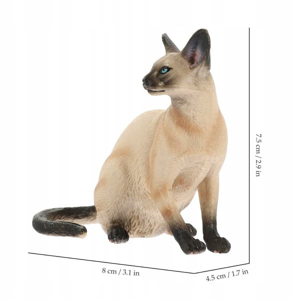 PLASTIC SIAMESE CAT FIGURINE – HOME DECOR