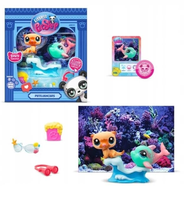 Littlest Pet Shop Shell-Fie Fun SET + Virtual Code: FIGURINES and ACCESSORIES