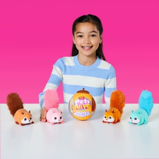 Pink Squirrel S1 interactive toy, Pets Alive, ZURU