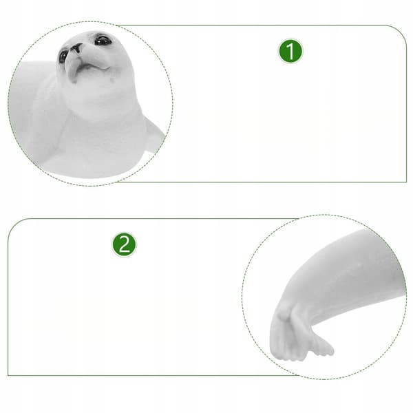 WHITE PLASTIC SEAL FIGURINE FOR DECORATION