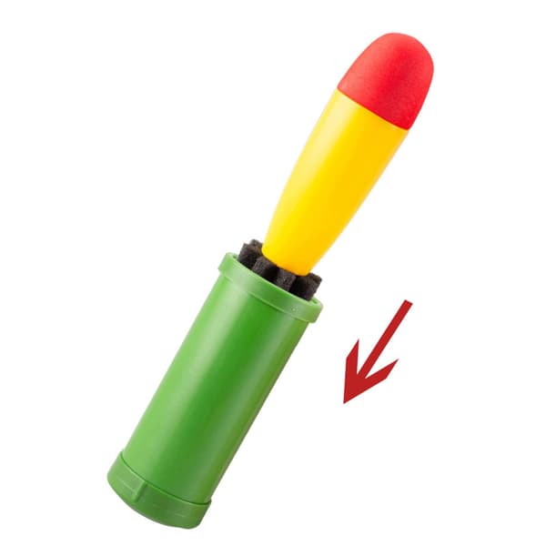 Mortar Launcher Toy Set with 3 protective foam shells, loading bucket and green rocket