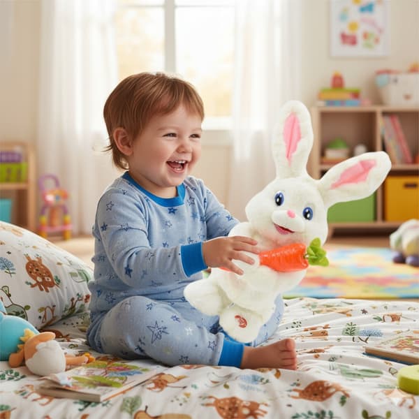 INTERACTIVE BUNNY FOR CHILDREN: Talking Rabbit Toy – Sings and Dances