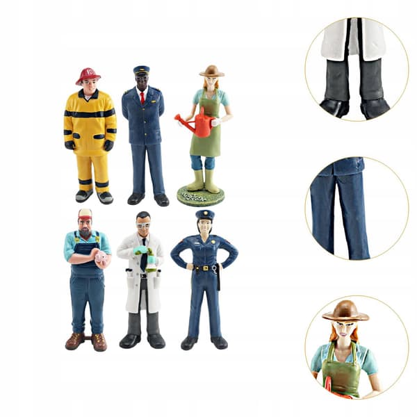 6x Professional-quality figurines Hand-painted handicrafts Style C décor