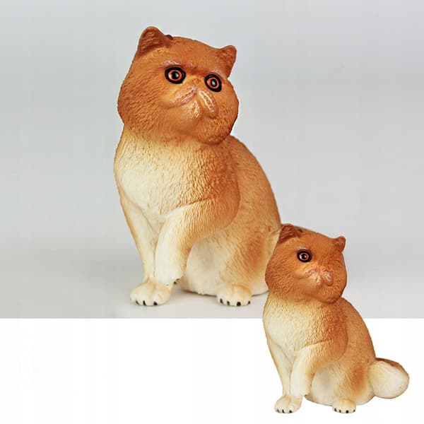 YELLOW PLASTIC CAT FIGURINE – HOME DECORATION