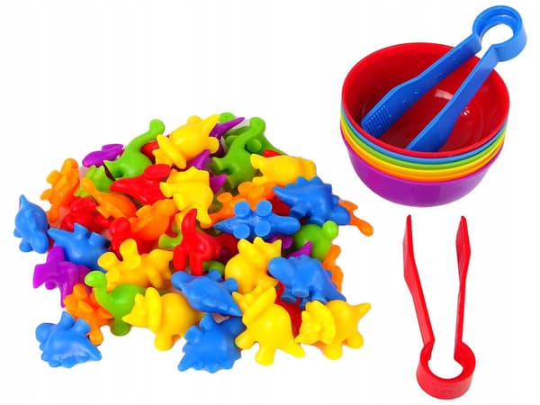 48-piece dinosaur colour-sorting toy
