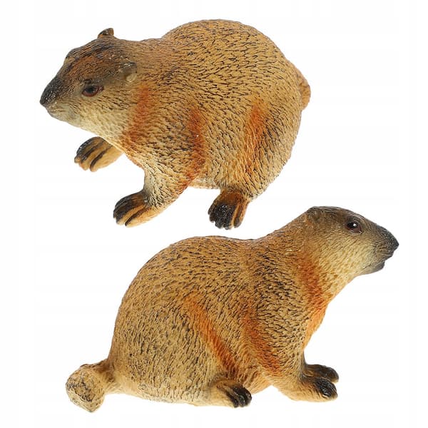 2 REALISTIC MARMOT FIGURINES – DECORATION