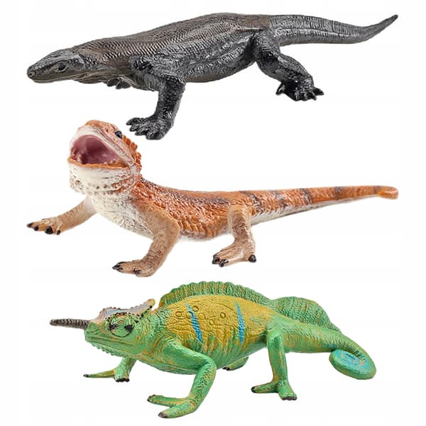 3x Lizard Set Display props Collectables Home desk decorations