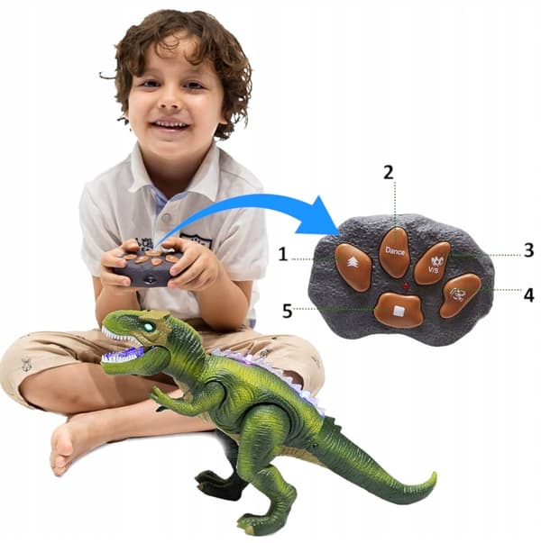 INTERACTIVE T-REX DINOSAUR – REMOTE-CONTROLLED R/C ROBOT WITH REMOTE CONTROL + 5x BATTERIES