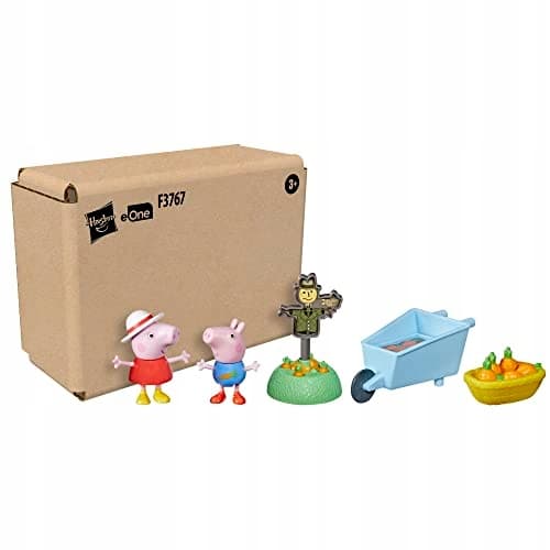 F3767 PEPPA PIG GARDEN SET + 2x FIGURINES BROWN BOX