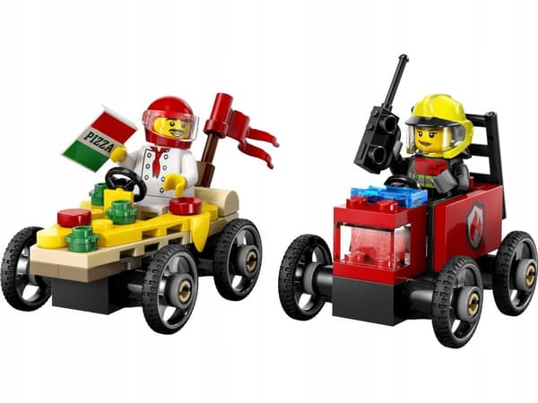 LEGO 60458 City Racing Set: Pizza vs Fire Engine