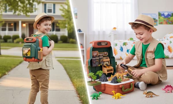 LARGE BACKPACK SET – DINOSAUR TOY T-REX EDUCATIONAL CREATIVE SUITCASE