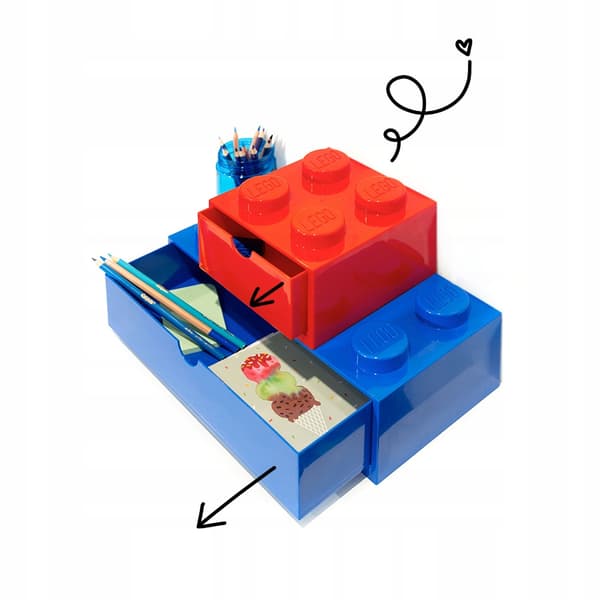 LEGO 4-Drawer Red Desk Box for Bricks
