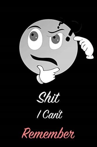 Shit I Can't Remember: 100-page 6" x 9" lined black-and-white paper notebook,
