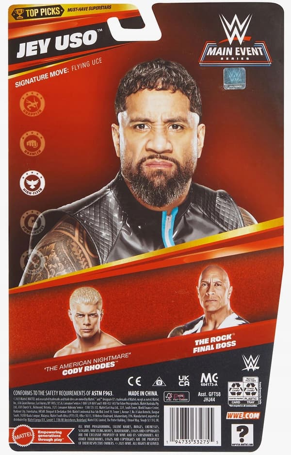 MATTEL WWE Main Event Top Picks Jey Uso Figure