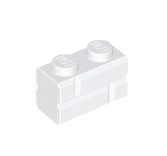 LEGO Bricks 98283 1x2 Wall Brick, White, 100 pieces
