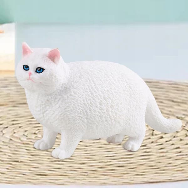 Realistic cat figurine – Educational Toys Collection: White Cat Simulation