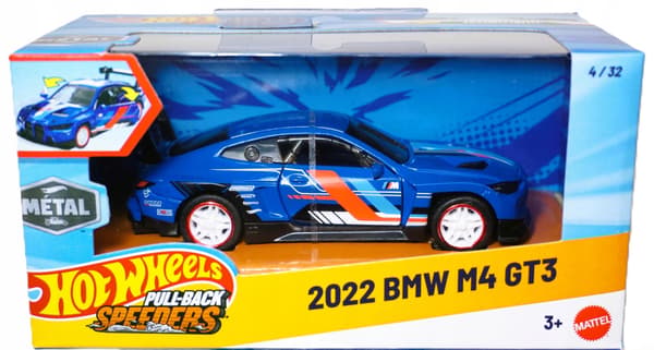 HOT WHEELS SPEEDERS 2022 BMW M4 GT3 NEW PULL-BACK 1:43