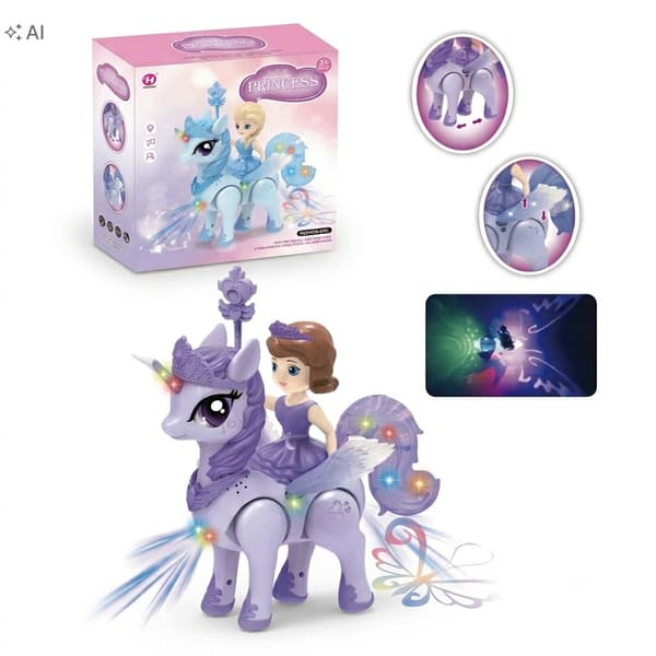 Unicorn and Princess – Glowing Interactive Toy