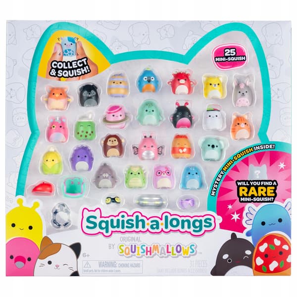 Squish-a-longs 25-Pack - Series 3 - 1 Mini-Squish, 5 accessories, 1 ring,