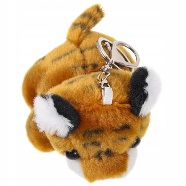 KEY RING WITH A BROWN PLUSH TIGER