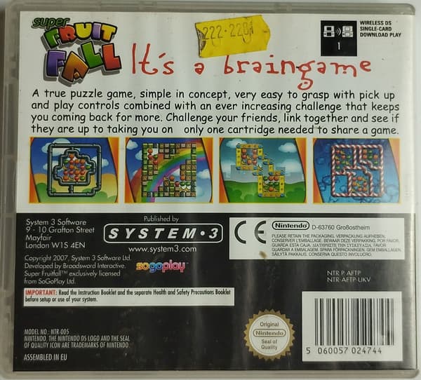 SUPER FRUIT FALL for Nintendo DS