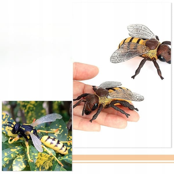 4 PLASTIC BEE FIGURINES – NATURAL BEAUTY AND LEARNING