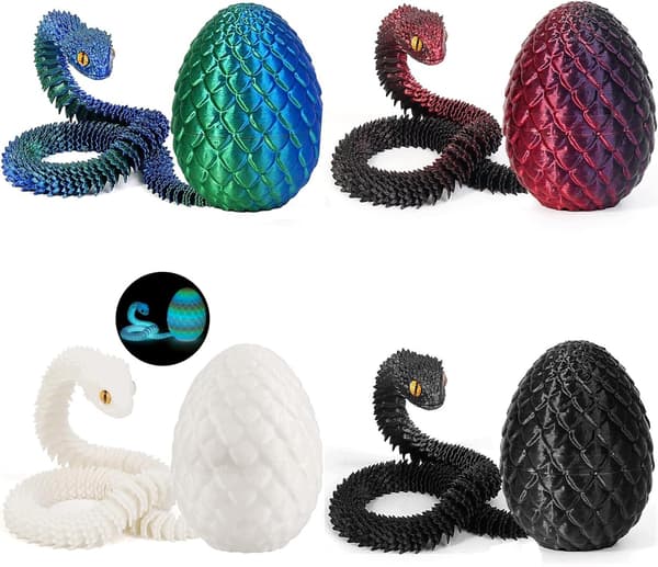 4 3D-PRINTED SNAKE TOYS IN EASTER EGGS AS GIFTS