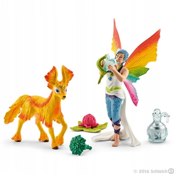 Figurines: ‘Dunia the Rainbow Elf’ Set with Foal
