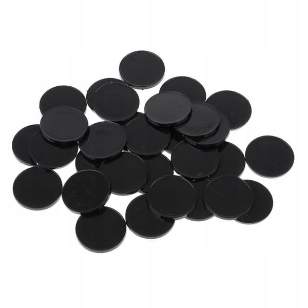 30x Round Black 22mm Multi-purpose Smooth Base for Miniatures