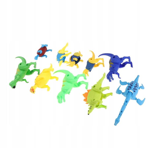 Set of 10 Multi-coloured Assorted Dinosaur Figure Eggs in a Gift Box