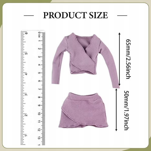 1:6 Scale Basic Crop Top Costume, Women’s Figure, purple