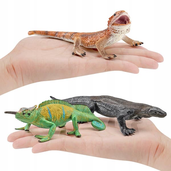 3x Lizard Set Display props Collectables Home desk decorations