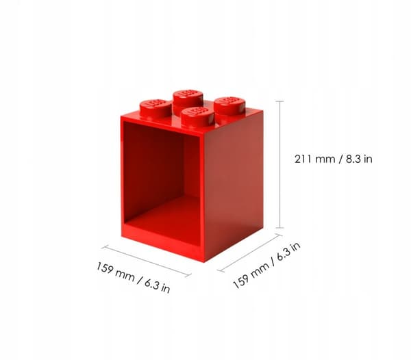 LEGO Brick Shelf, 4 Bricks, Red Bricks