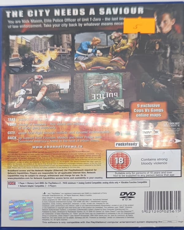 URBAN CHAOS RIOT RESPONSE PlayStation 2 (PS2) boxed version