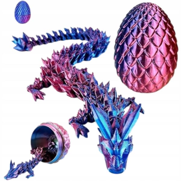 3D-Printed Egg with a Dragon – Moving Dragon in an Egg – Decorative Gift
