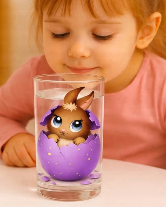 GROWING BUNNY FIGURINE HATCHING FROM AN EGG – EASTER GIFT FOR CHILDREN – TOY