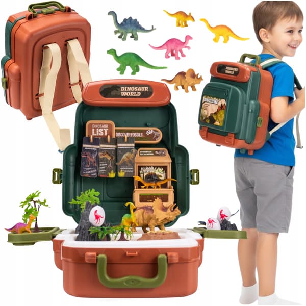 LARGE BACKPACK SET – DINOSAUR TOY T-REX EDUCATIONAL CREATIVE SUITCASE