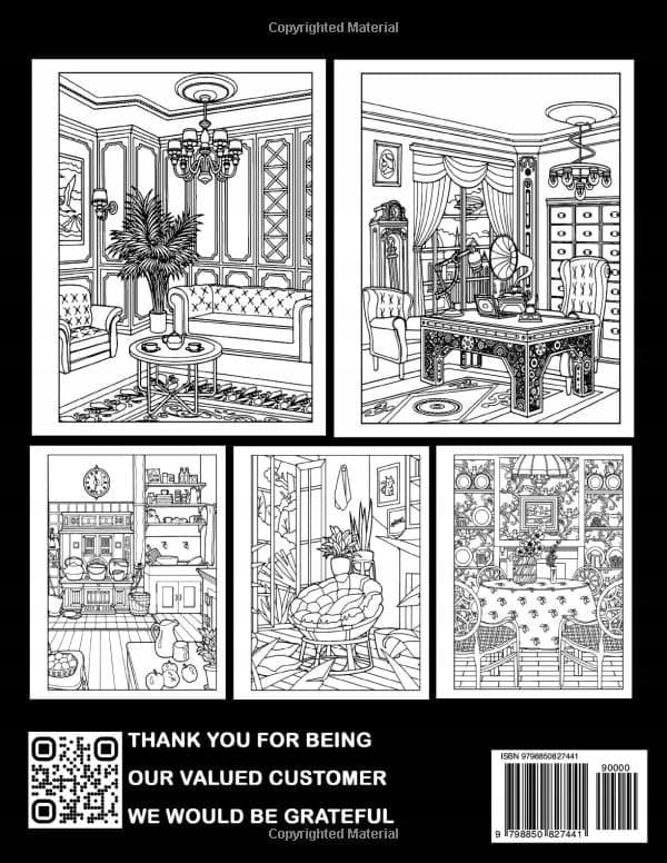 House Interior Colouring Book: Luxurious Architecture with Creative and Insp