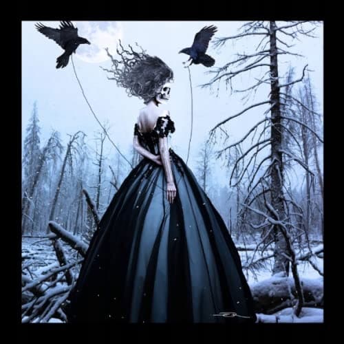 Goth Sketchbook: Two Crows (8.25 x 8.25) Large, blank, unlined pages, Perf