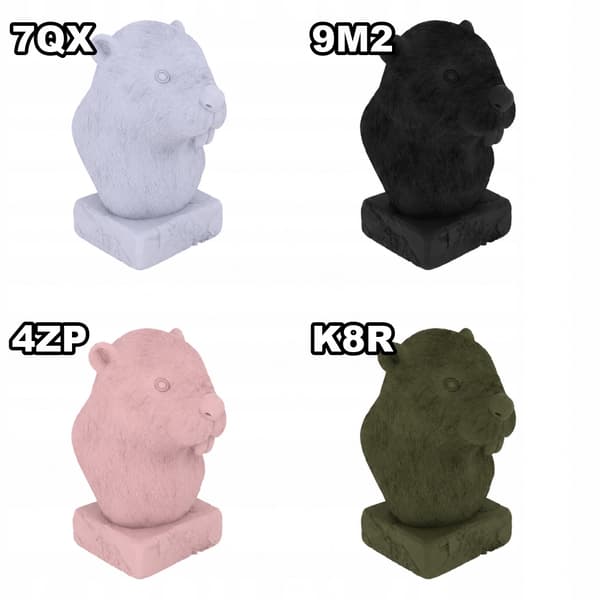 BEAVER BUST FIGURINE ON A BASE – DECORATIVE, MANY COLOURS