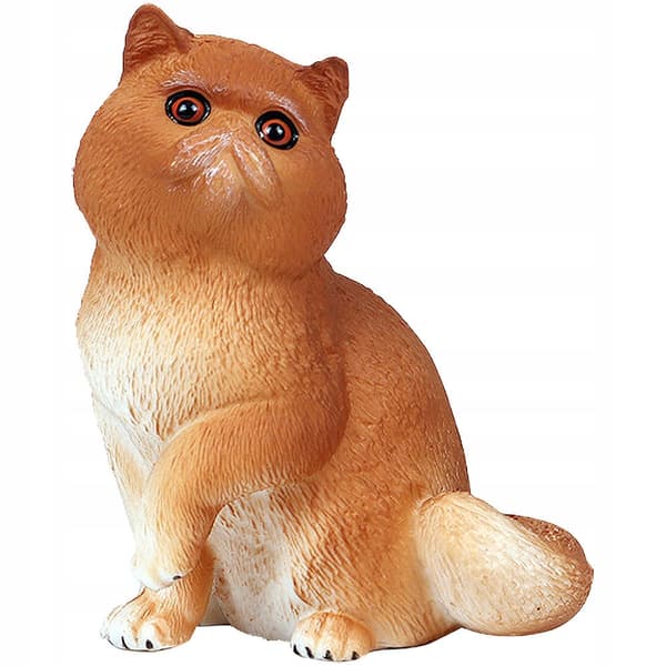 YELLOW PLASTIC CAT FIGURINE – HOME DECORATION