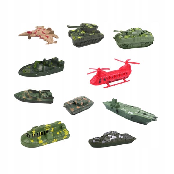 10-Piece Ship Play Set, Gift, Helicopter Model, Warship Model Toy Set