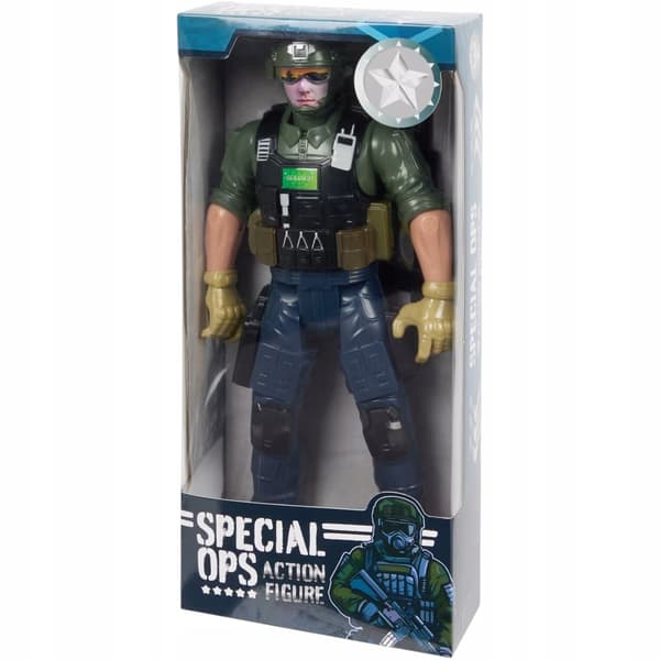 MILITARY FIGURINE: SPECIAL FORCES COMMANDO SOLDIER, 3D, 30cm, 3+, GREEN JACKET