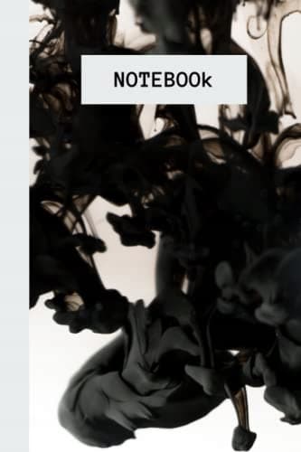 NOTEBOOK: CUTE SMOKE WHITE AND BLACK MINIMAL NOTEBOOK, BLACK LINED
