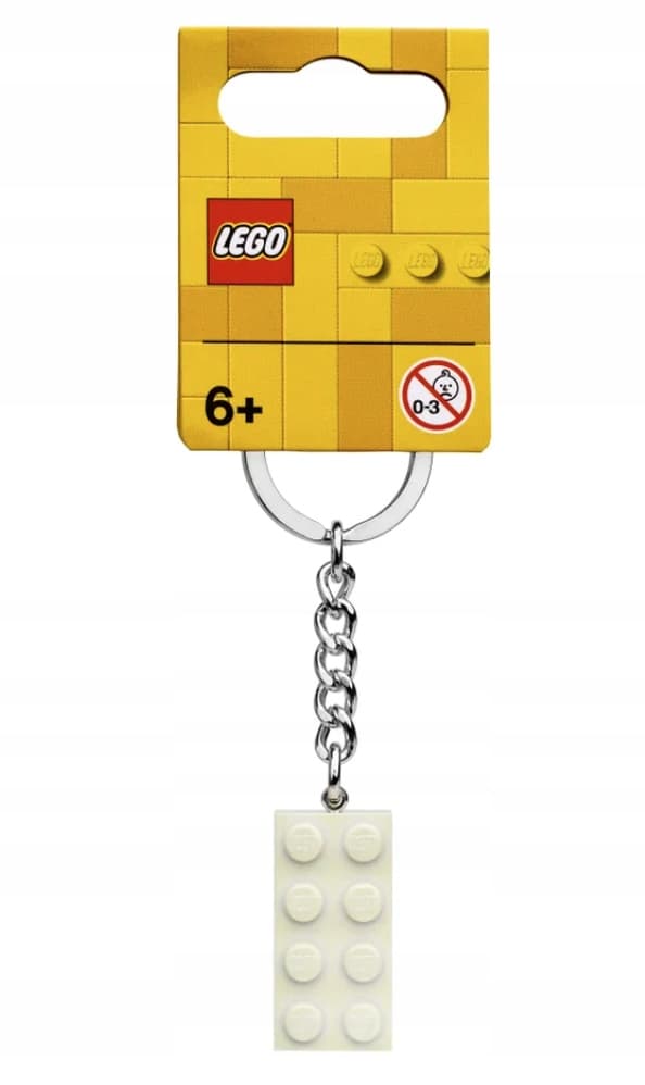 LEGO Keyring 854084 2x4 Brick, Metallic White