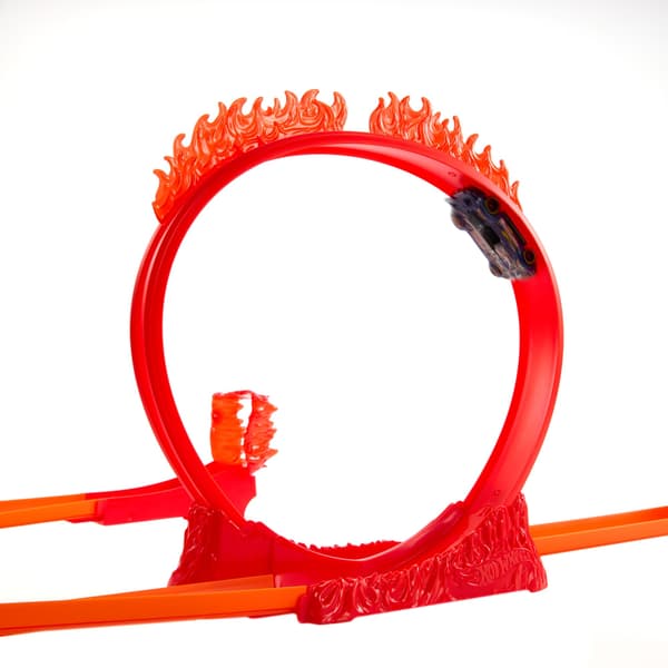 HOT WHEELS STUNT TRACK SET: FIRE LOOP – set with a car